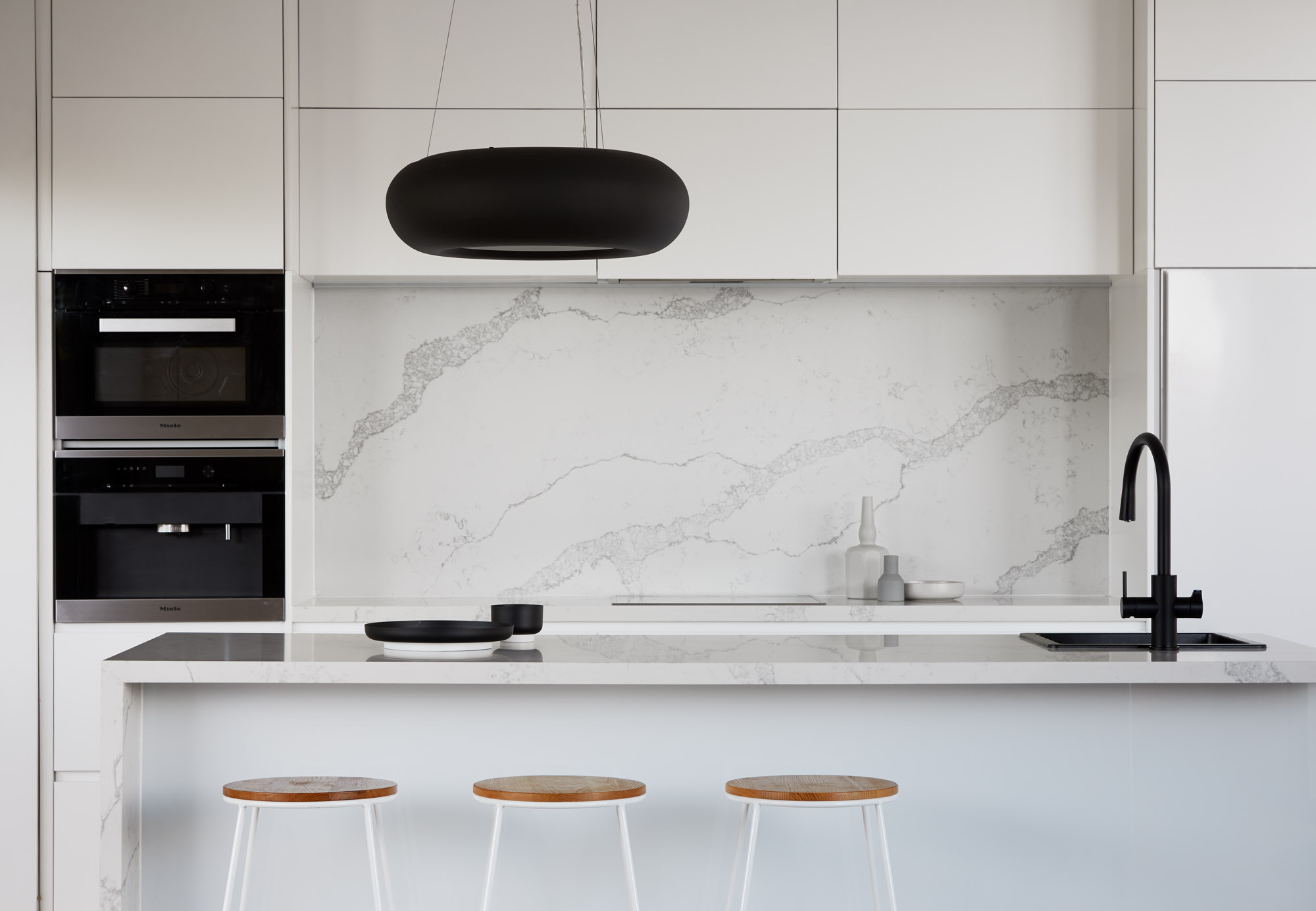 Stunning marble kitchen in an automated home in Glen Waverley