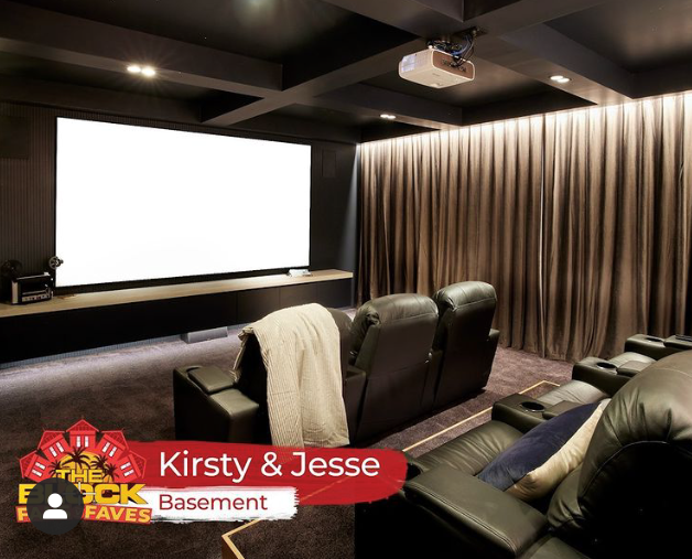 The Block 2021 Winning Home Cinema Room showing large screen TV